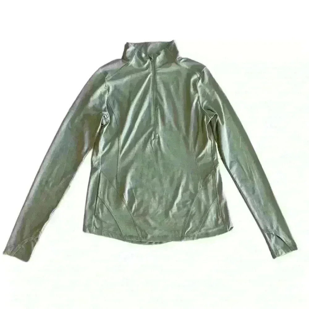 Avia Activewear Sweater Womens Size XS Green Long Sleeve Zip Pullover Stretch